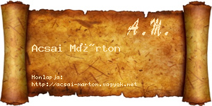 Acsai Márton névjegykártya