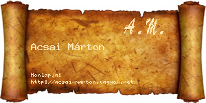 Acsai Márton névjegykártya