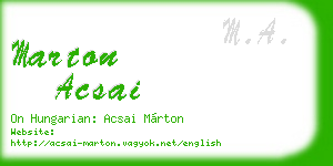 marton acsai business card